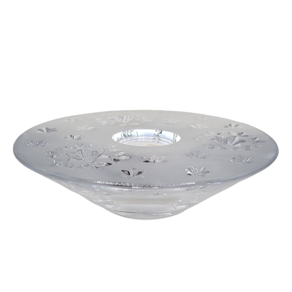Mikasa Radiant Star Solid Lead Crystal Votive Holder Unused 6 3/4" Diameter